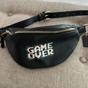 Coach Black Pebbled Leather Fanny Pack